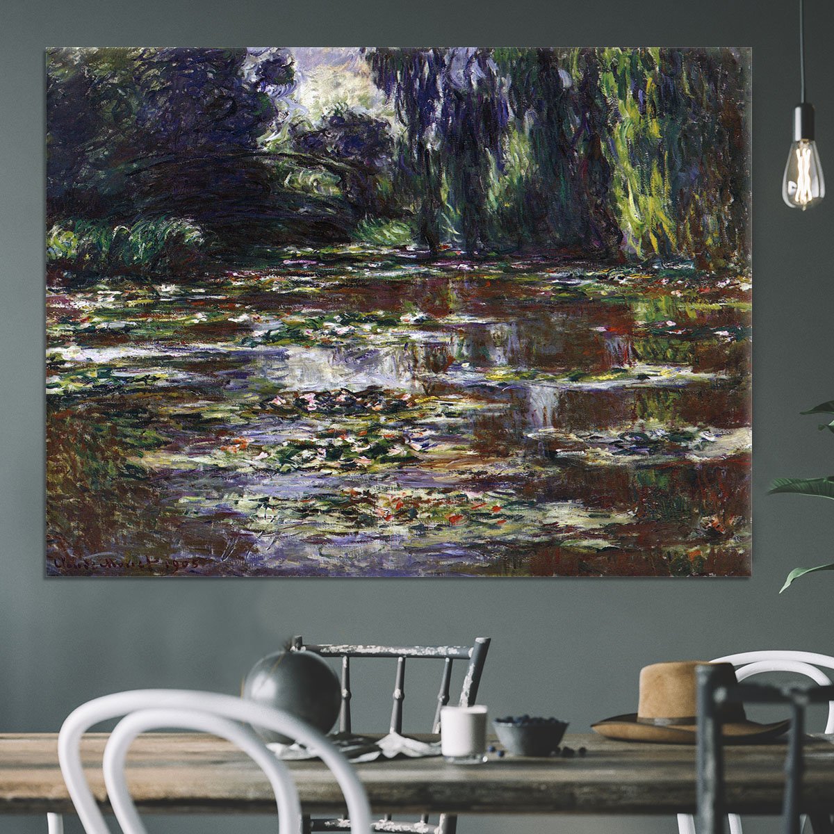 Water lilies water landscape 3 by Monet Canvas Print or Poster