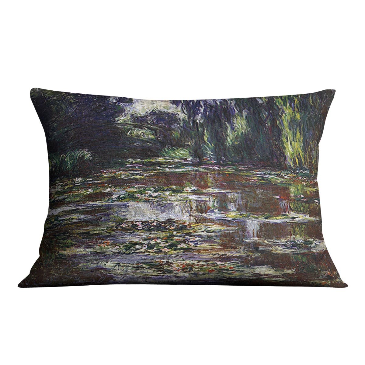 Water lilies water landscape 3 by Monet Throw Pillow