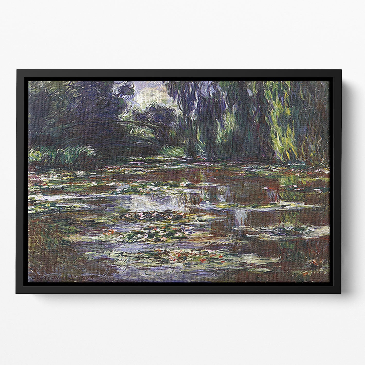 Water lilies water landscape 3 by Monet Floating Framed Canvas