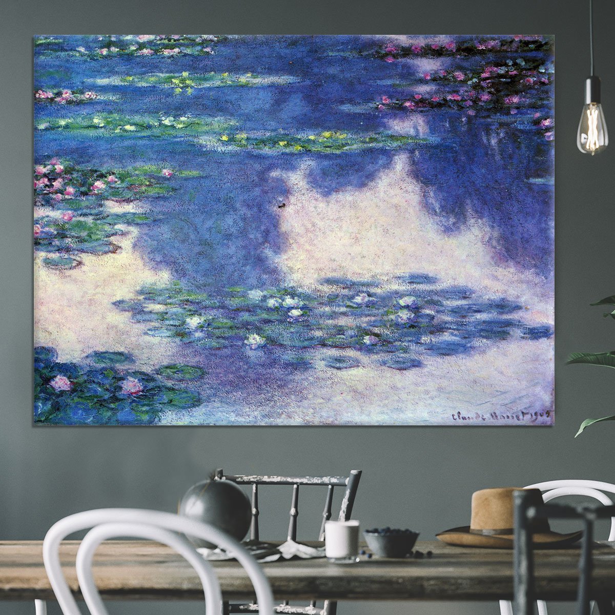 Water lilies water landscape 4 by Monet Canvas Print or Poster