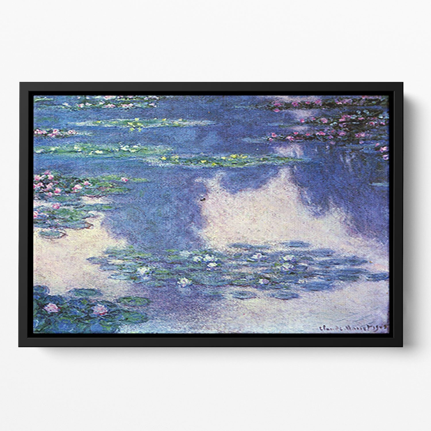Water lilies water landscape 4 by Monet Floating Framed Canvas