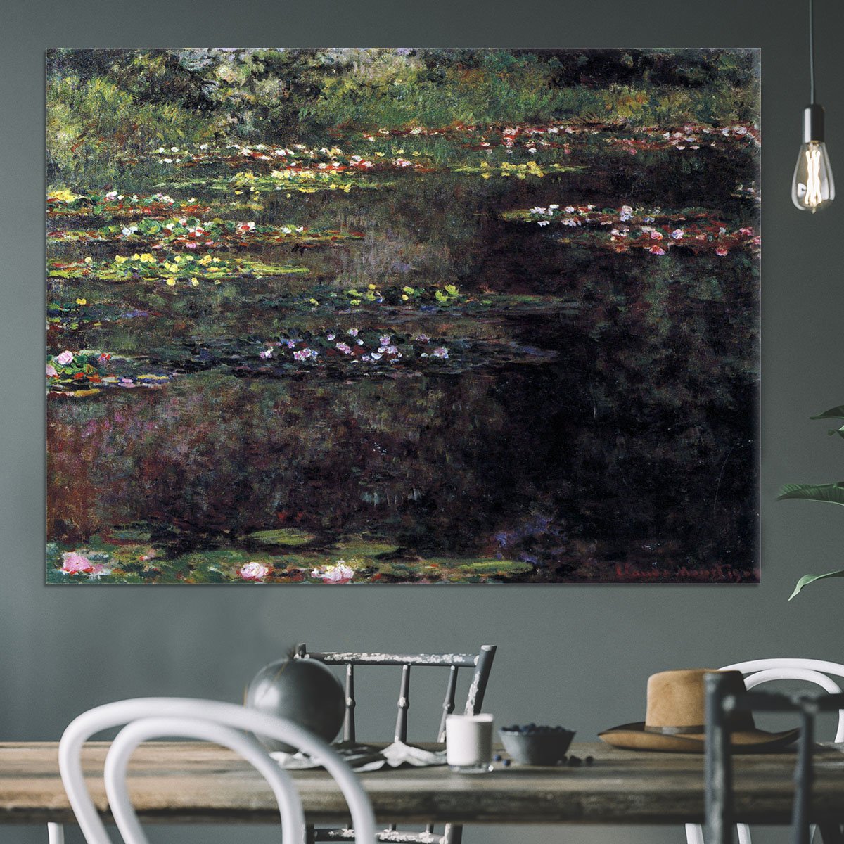 Water lilies water landscape 5 by Monet Canvas Print or Poster