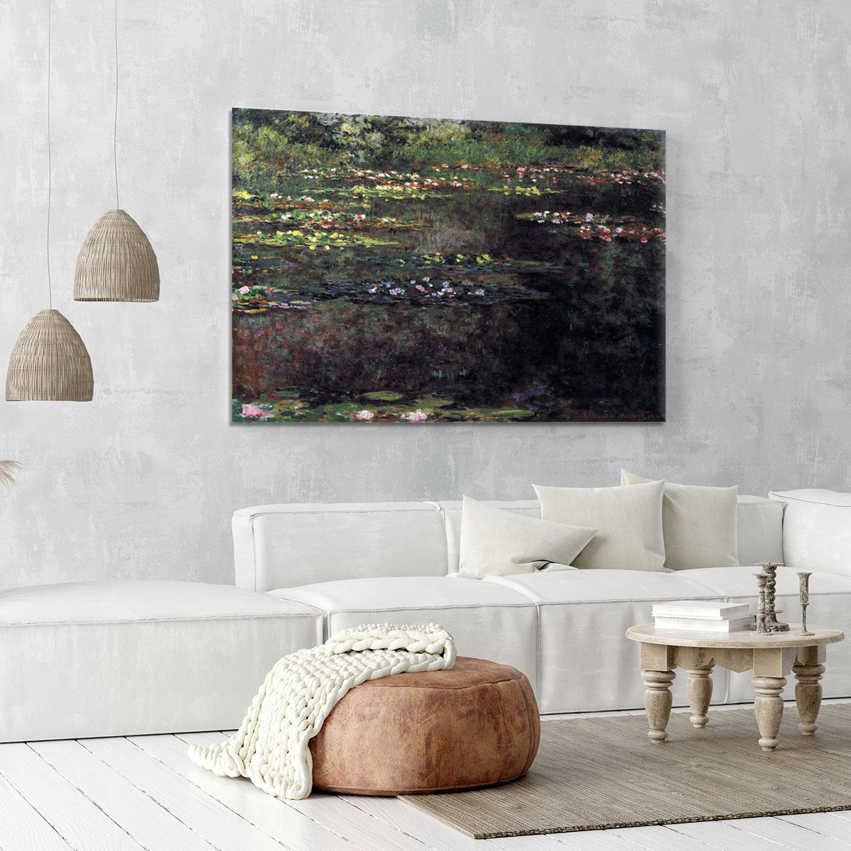 Water lilies water landscape 5 by Monet Canvas Print or Poster