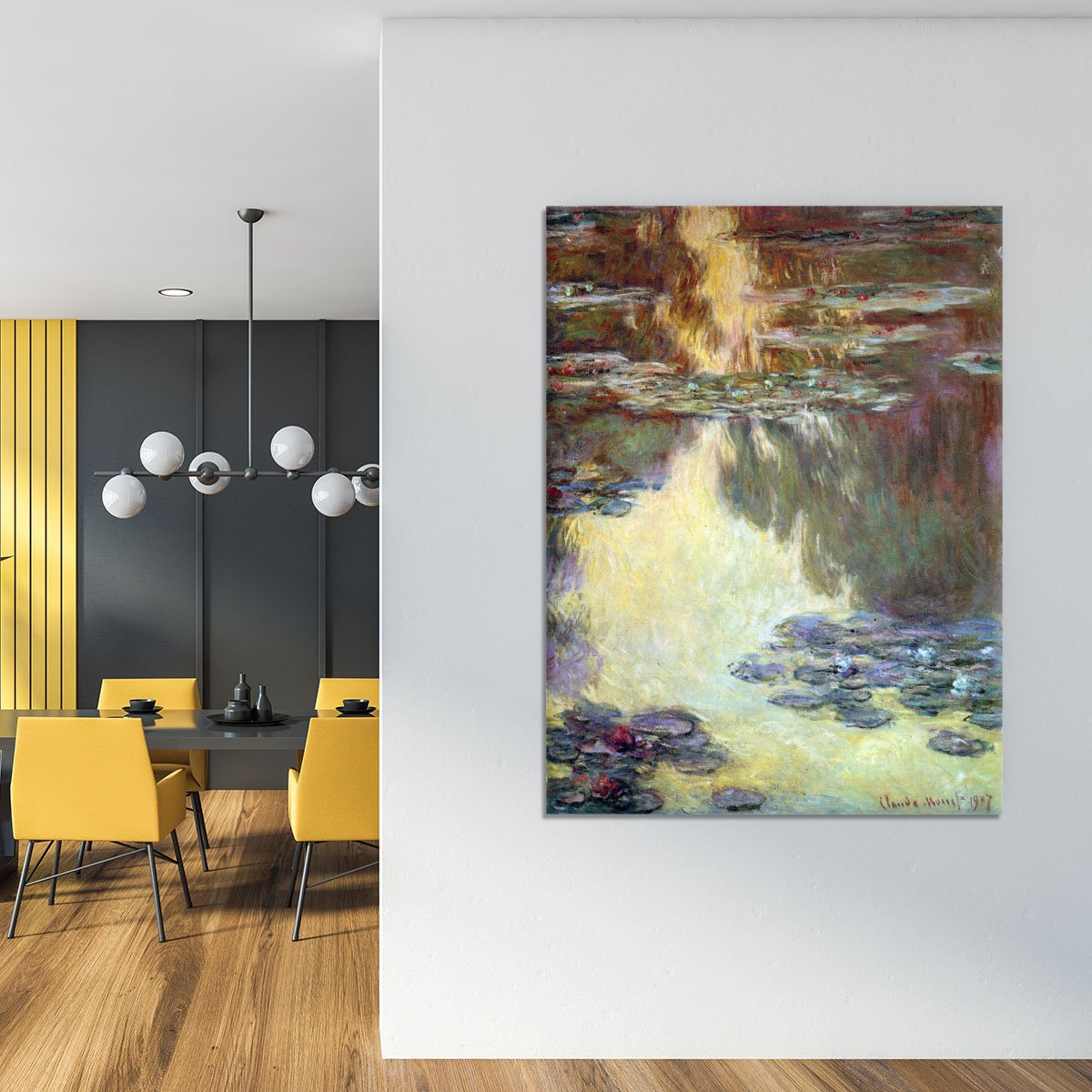 Water lilies water landscape 6 by Monet Canvas Print or Poster