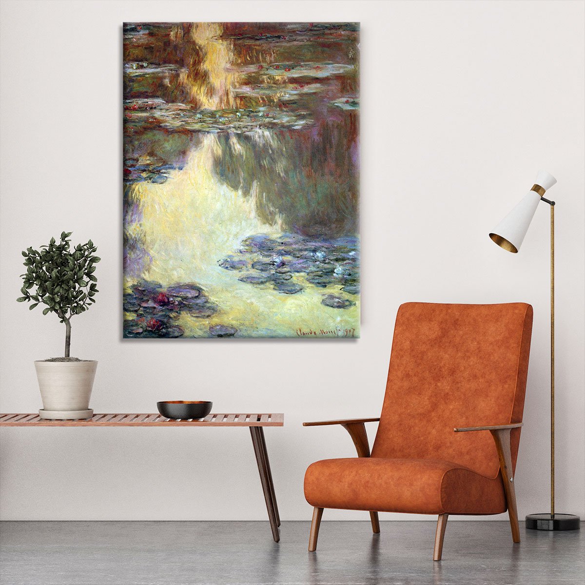 Water lilies water landscape 6 by Monet Canvas Print or Poster