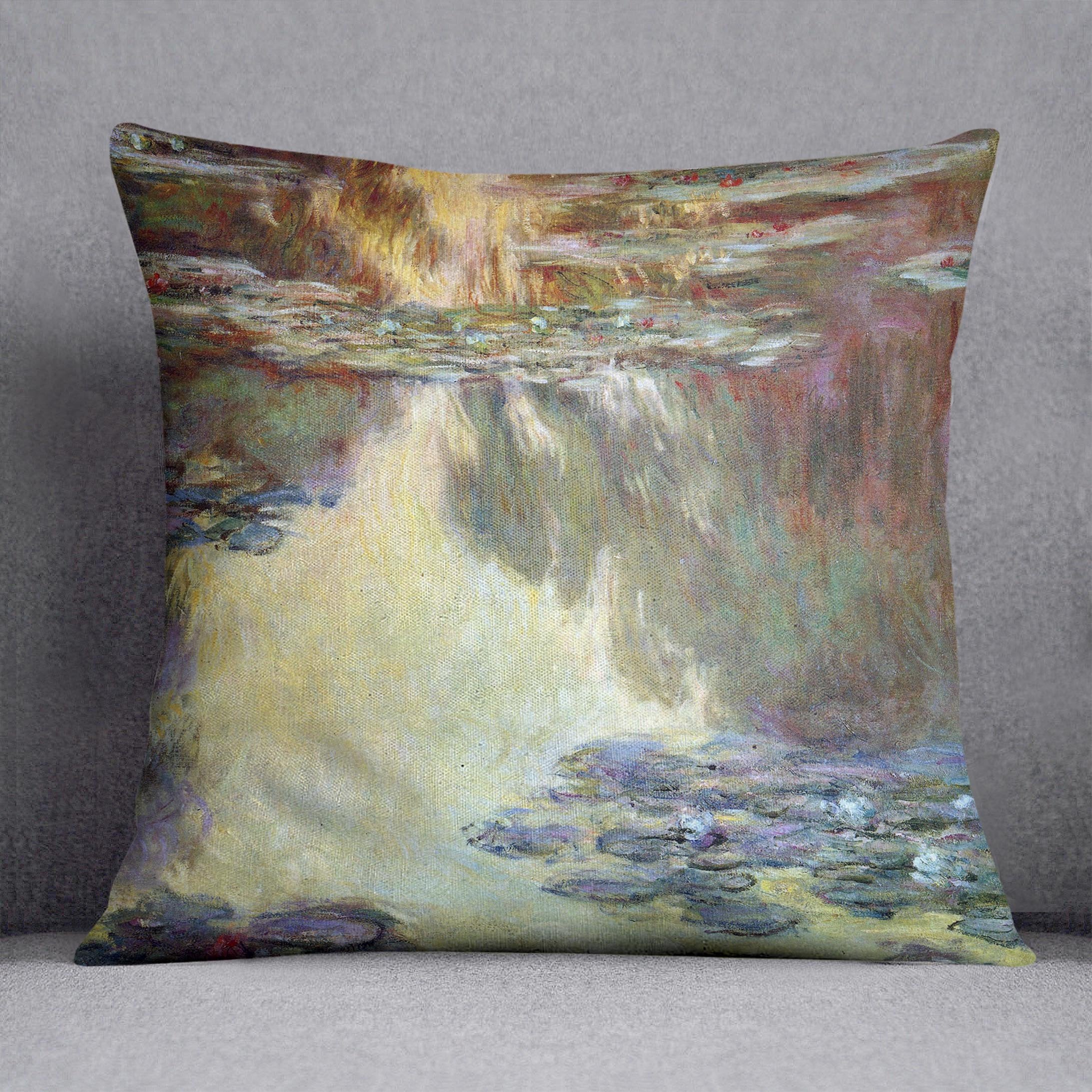 Water lilies water landscape 6 by Monet Throw Pillow