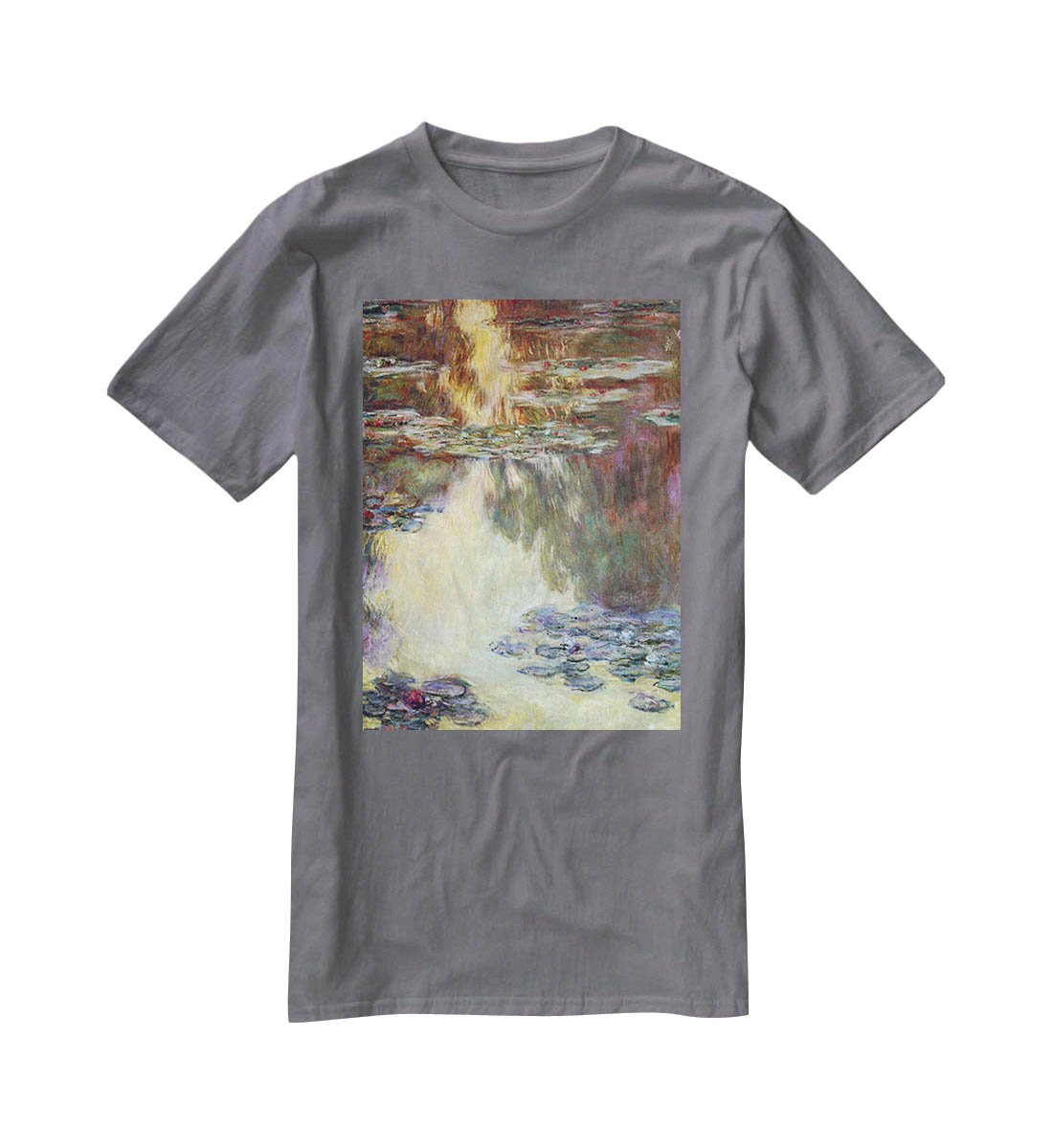 Water lilies water landscape 6 by Monet T-Shirt - Canvas Art Rocks - 3