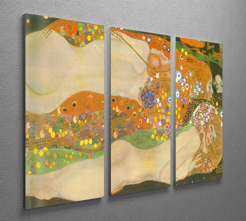 Water snakes friends II by Klimt 3 Split Panel Canvas Print - Canvas Art Rocks - 2