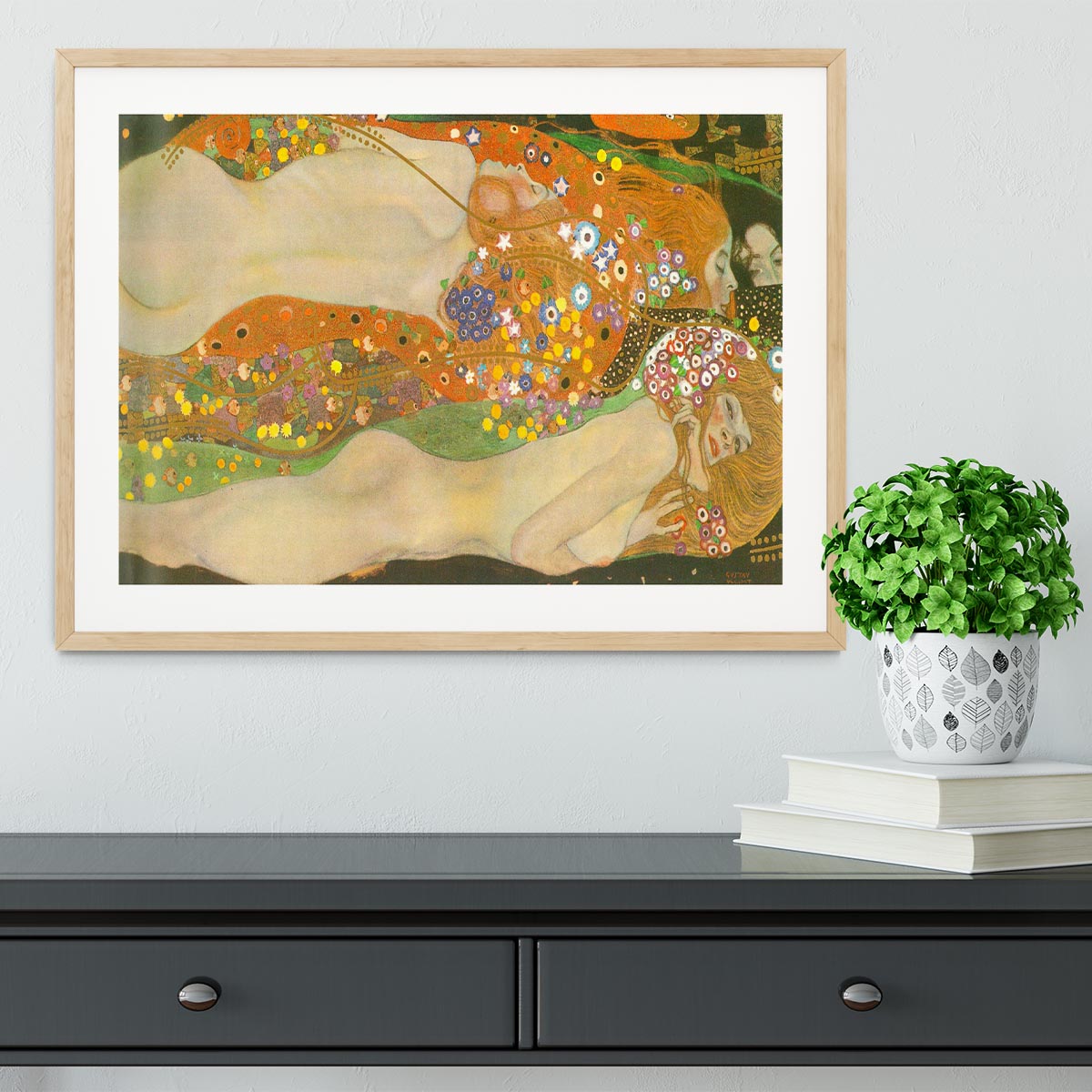Water snakes friends II by Klimt Framed Print - Canvas Art Rocks - 3