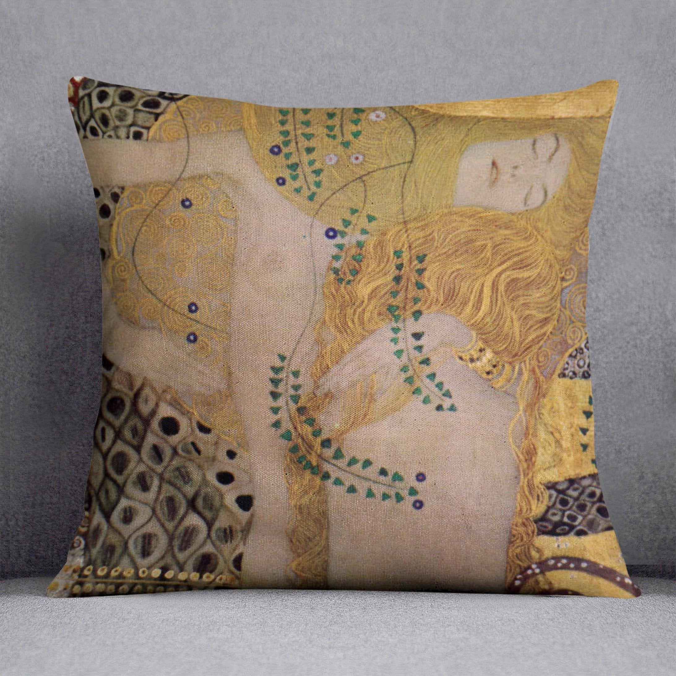 Water snakes friends I by Klimt Throw Pillow