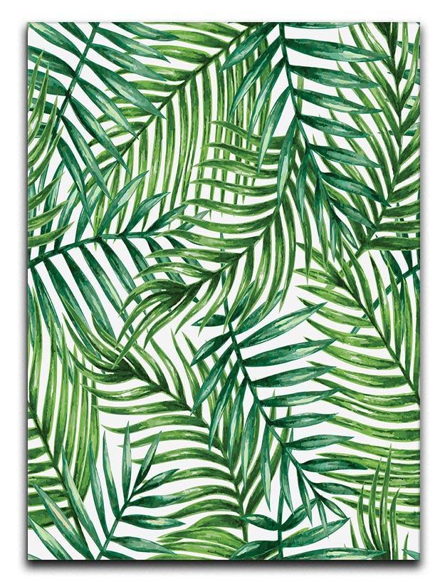 Watercolor tropical palm leaves Canvas Print or Poster  - Canvas Art Rocks - 1