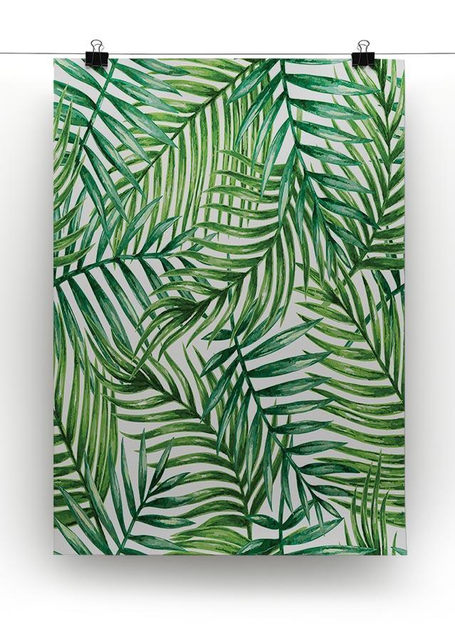 Watercolor tropical palm leaves Canvas Print or Poster - Canvas Art Rocks - 2
