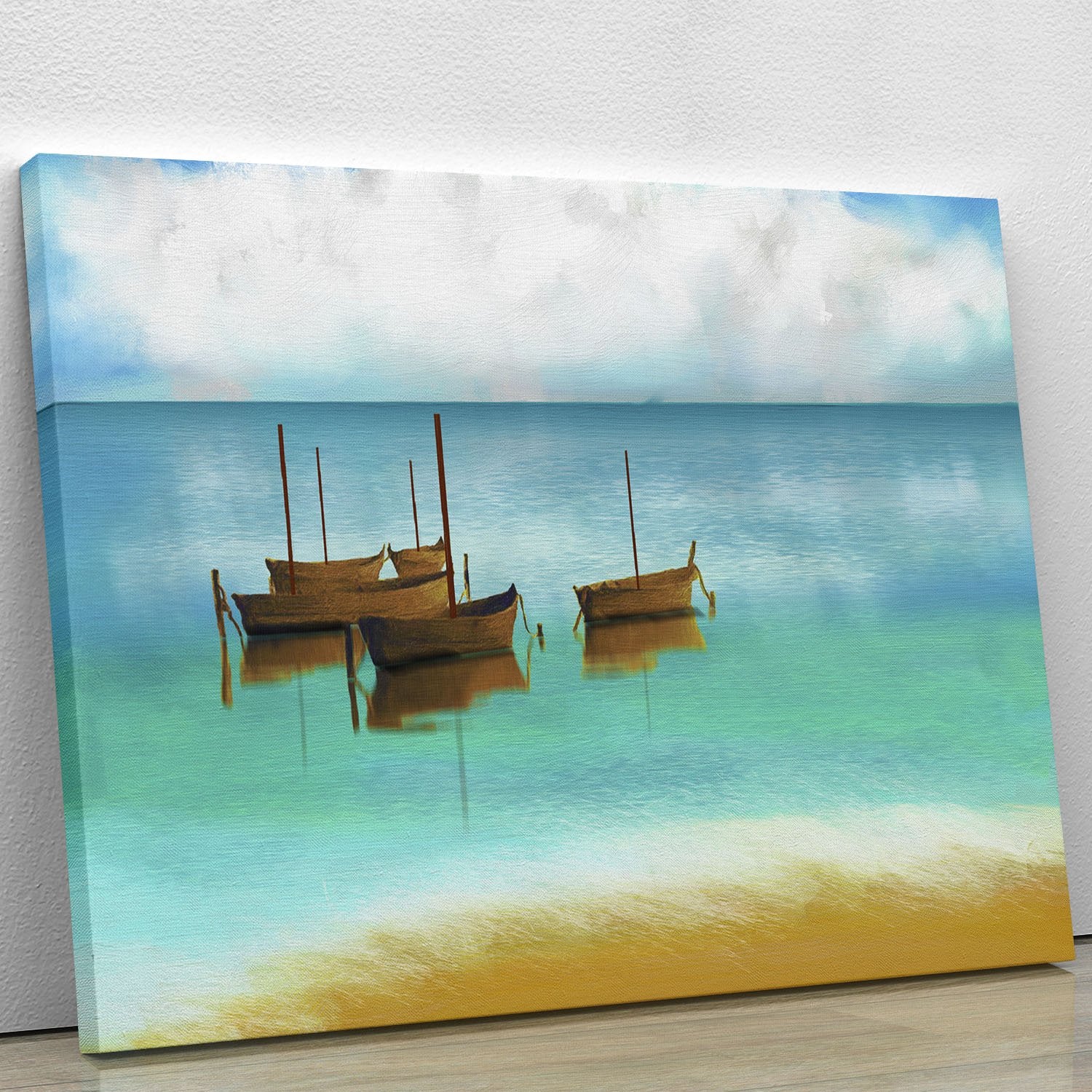 Watercolour Beach Scene Canvas Print or Poster