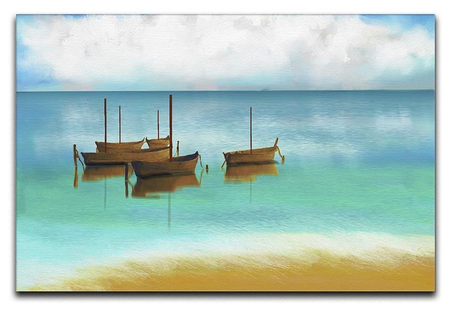 Watercolour Beach Scene Canvas Print or Poster  - Canvas Art Rocks - 1