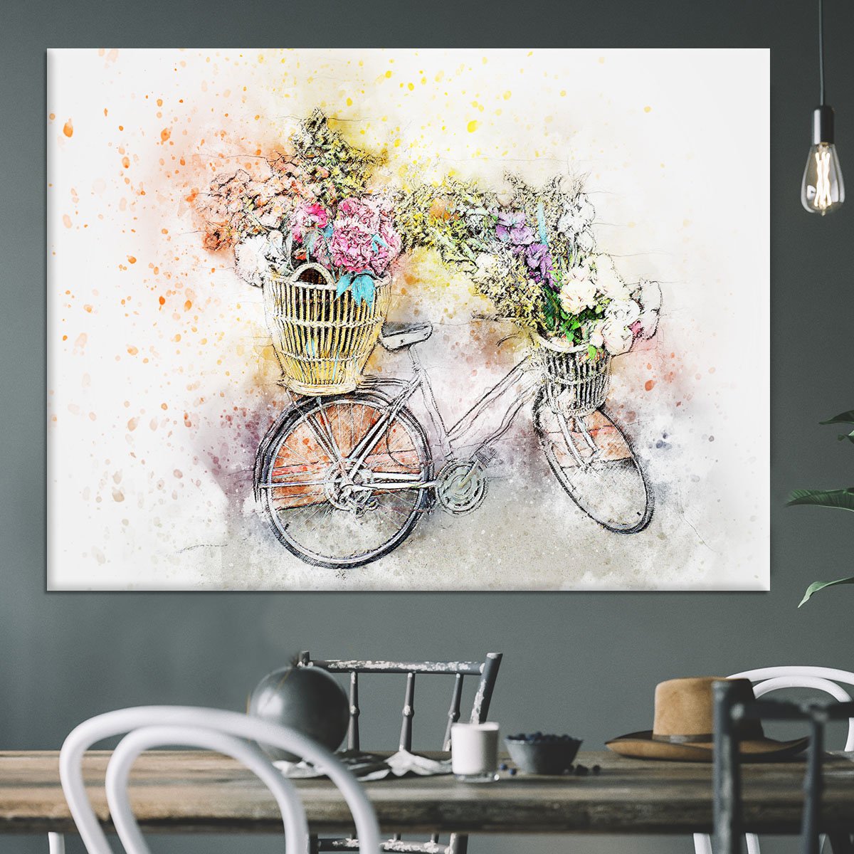 Watercolour Bike Canvas Print or Poster