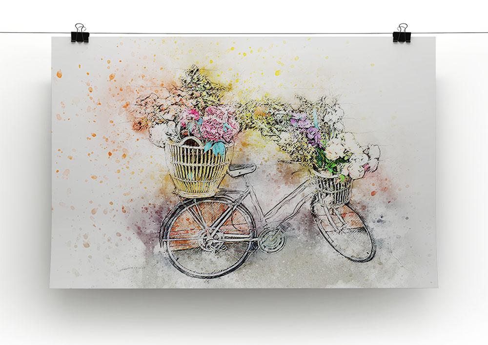 Watercolour Bike Canvas Print or Poster - Canvas Art Rocks - 2