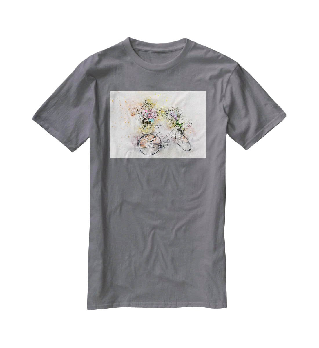 Watercolour Bike T-Shirt - Canvas Art Rocks - 3