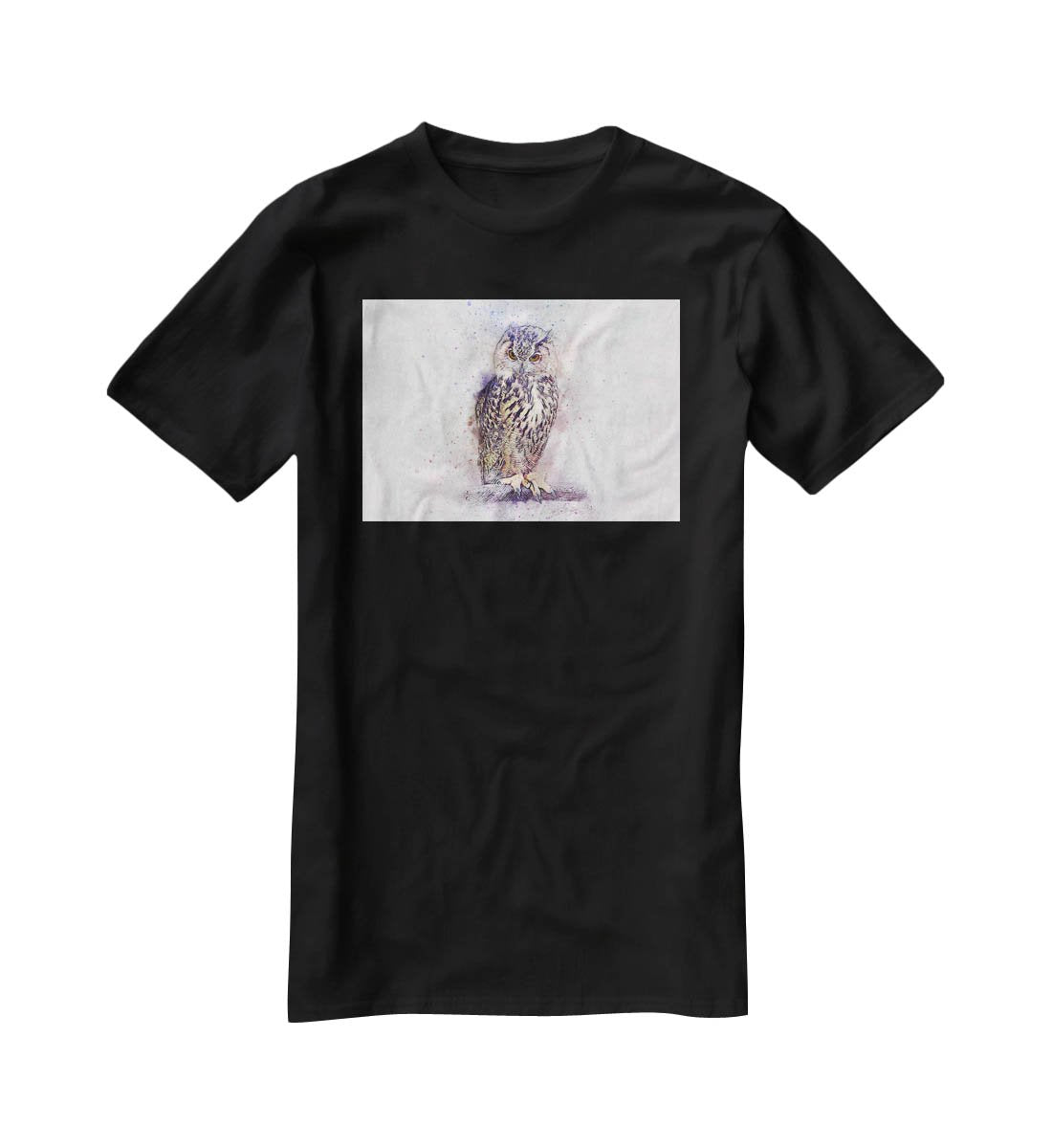 Watercolour Owl T-Shirt - Canvas Art Rocks - 1