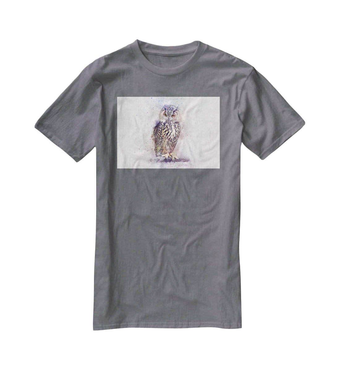Watercolour Owl T-Shirt - Canvas Art Rocks - 3