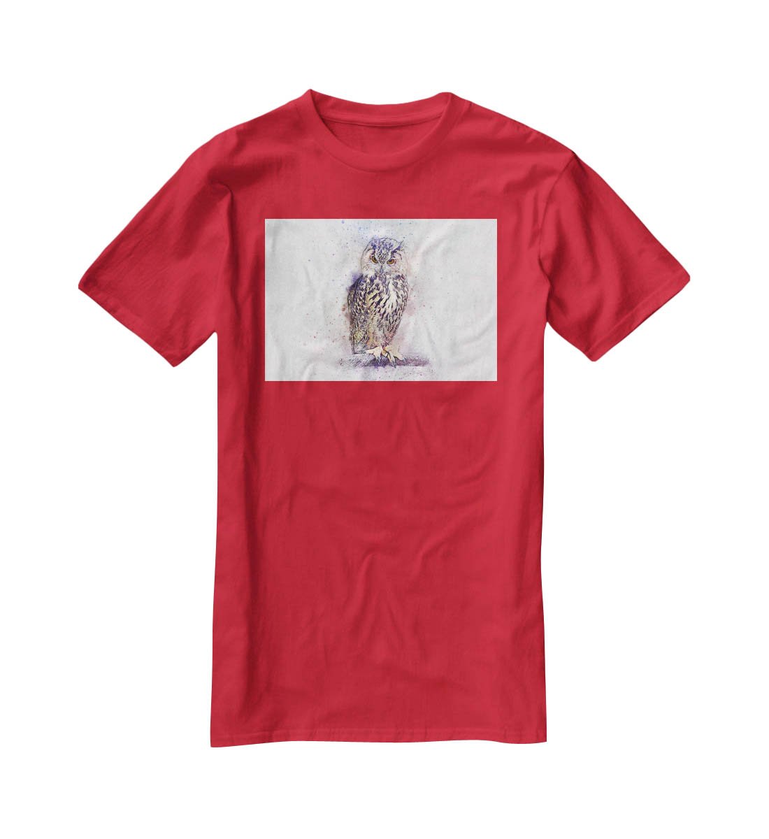 Watercolour Owl T-Shirt - Canvas Art Rocks - 4