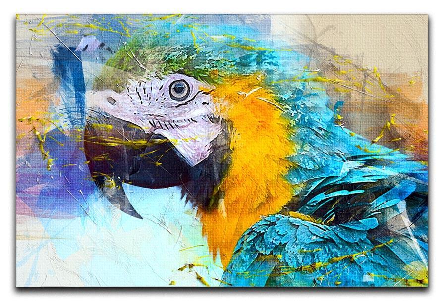 Watercolour Parrot Close Up Canvas Print or Poster  - Canvas Art Rocks - 1