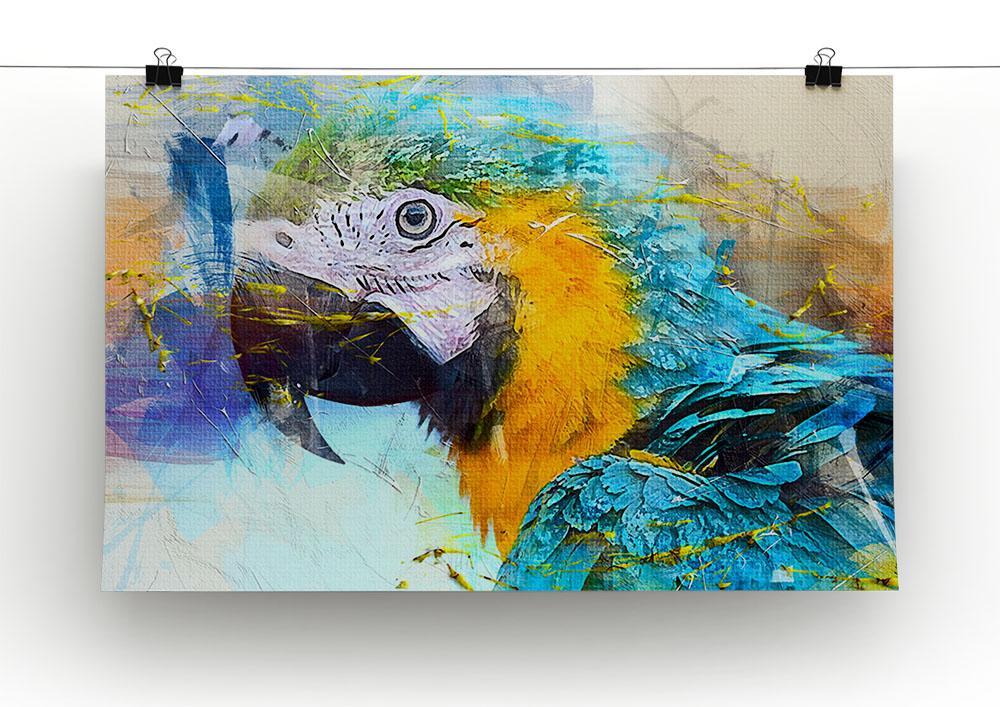 Watercolour Parrot Close Up Canvas Print or Poster - Canvas Art Rocks - 2