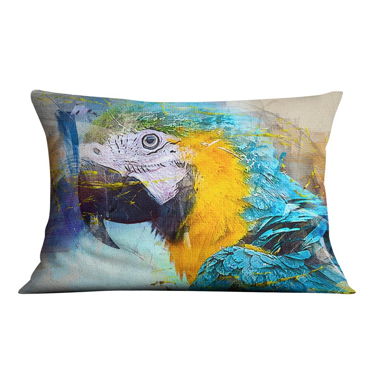 Watercolour Parrot Close Up Cushion