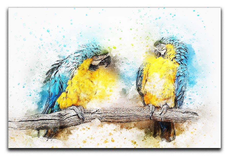 Watercolour Parrots Canvas Print or Poster  - Canvas Art Rocks - 1