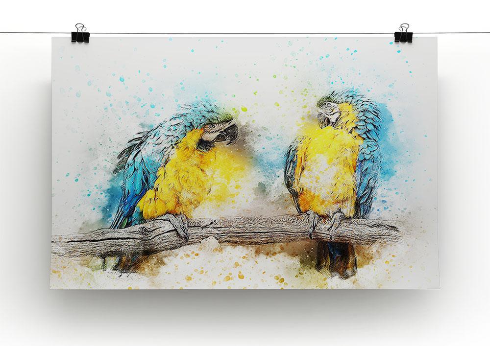 Watercolour Parrots Canvas Print or Poster - Canvas Art Rocks - 2