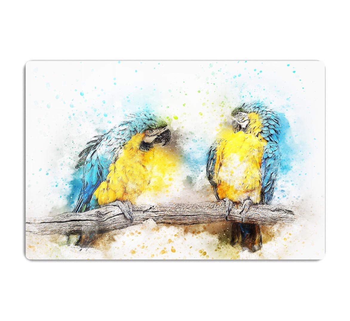 Watercolour Parrots HD Metal Print