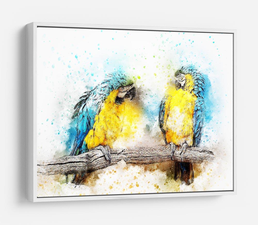 Watercolour Parrots HD Metal Print