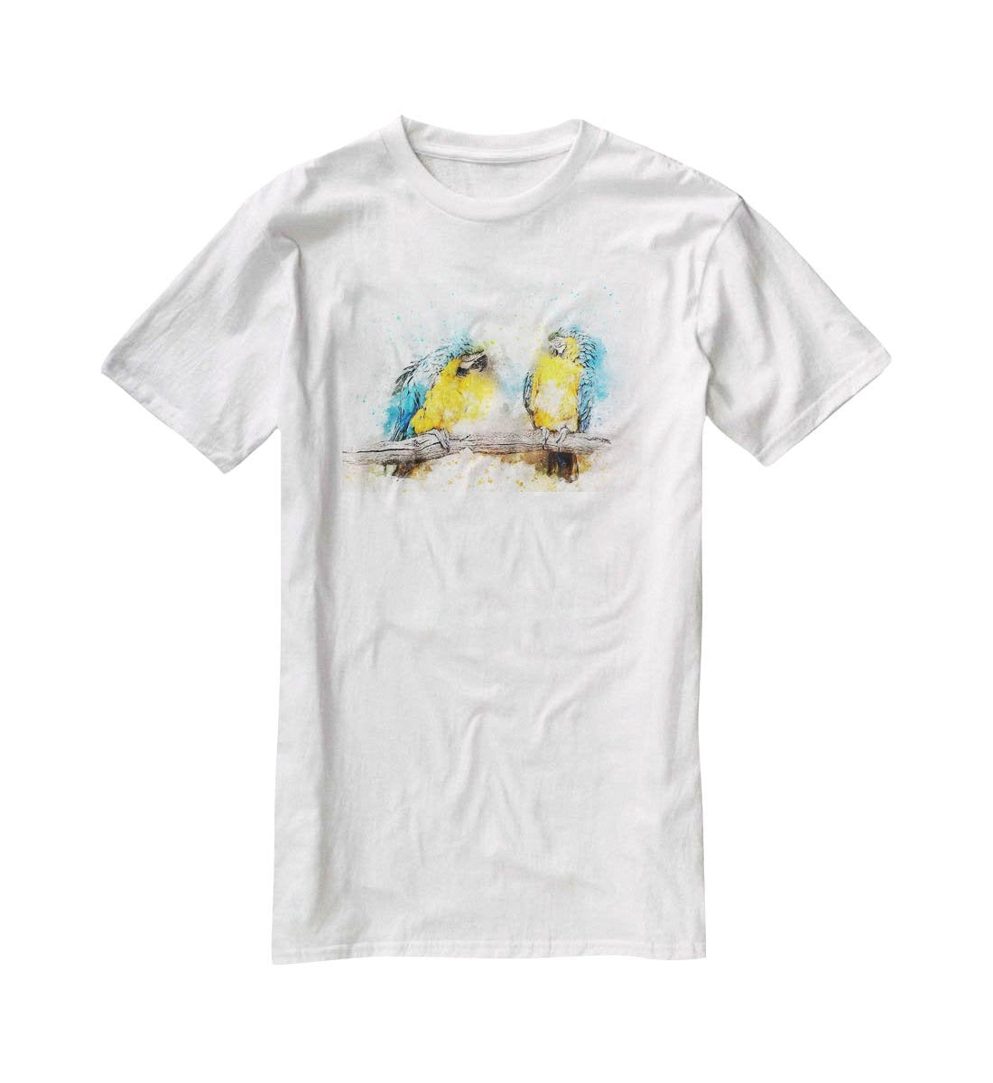 Watercolour Parrots T-Shirt - Canvas Art Rocks - 5