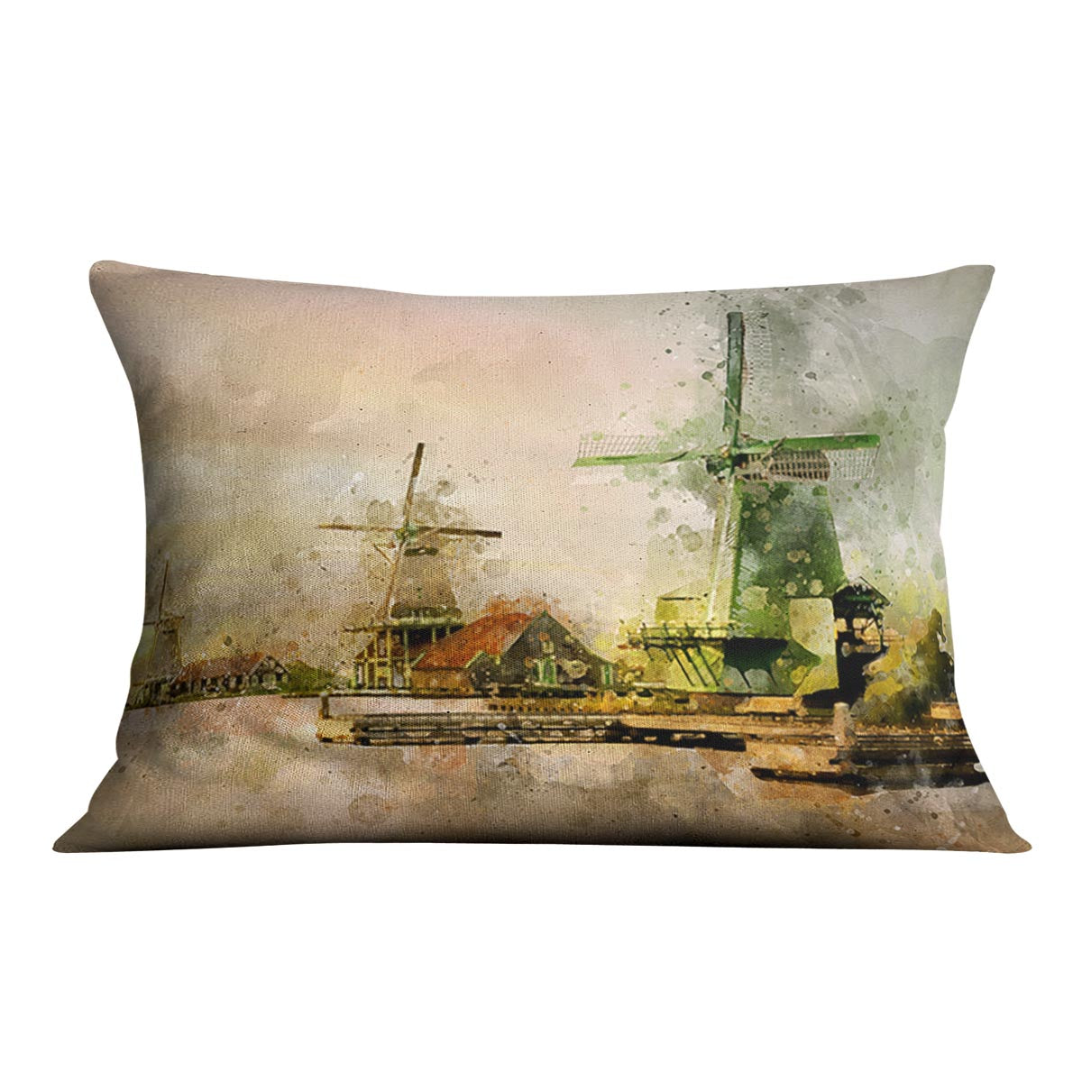 Watercolour Wind Mills Cushion