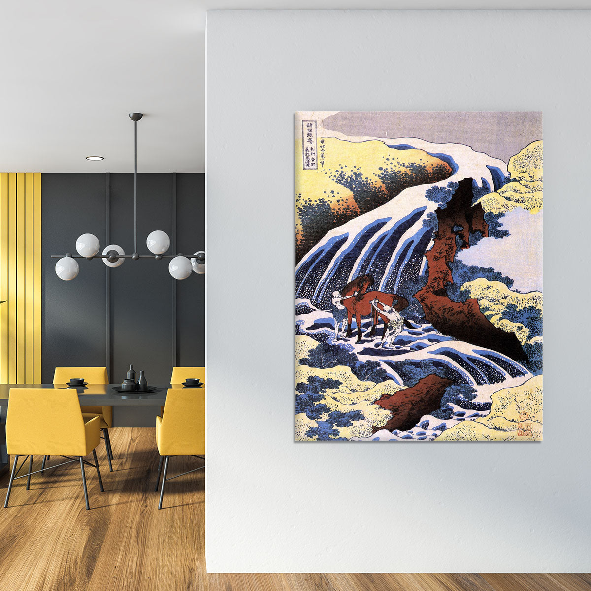 Waterfall and horse washing by Hokusai Canvas Print or Poster - Canvas Art Rocks - 4