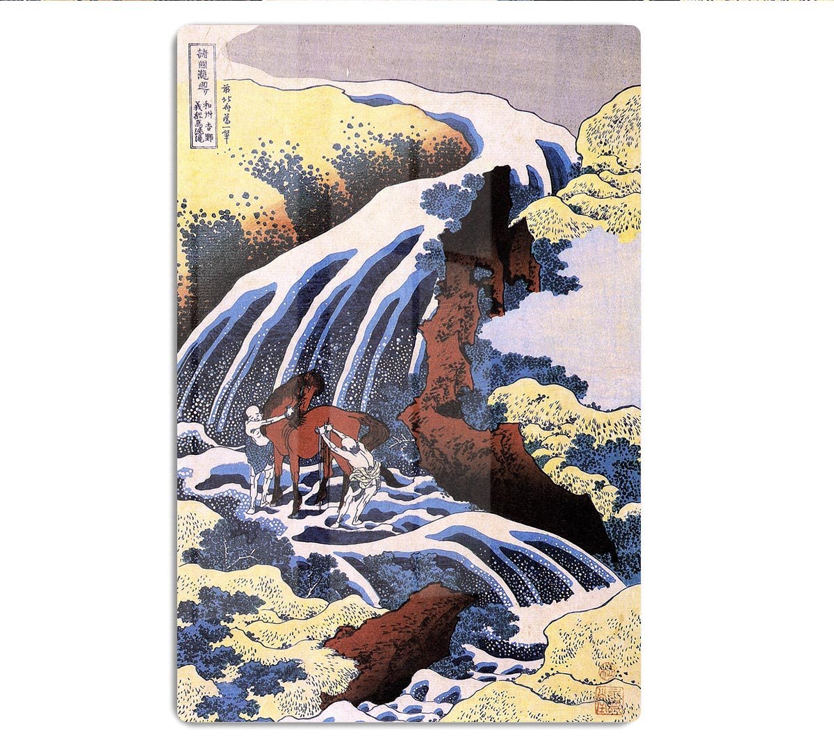 Waterfall and horse washing by Hokusai HD Metal Print