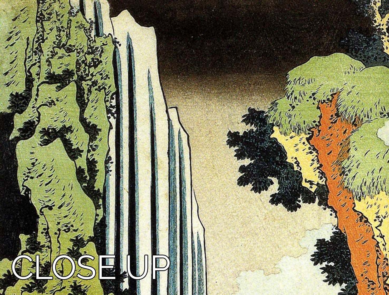 Waterfall by Hokusai 3 Split Panel Canvas Print - Canvas Art Rocks - 3
