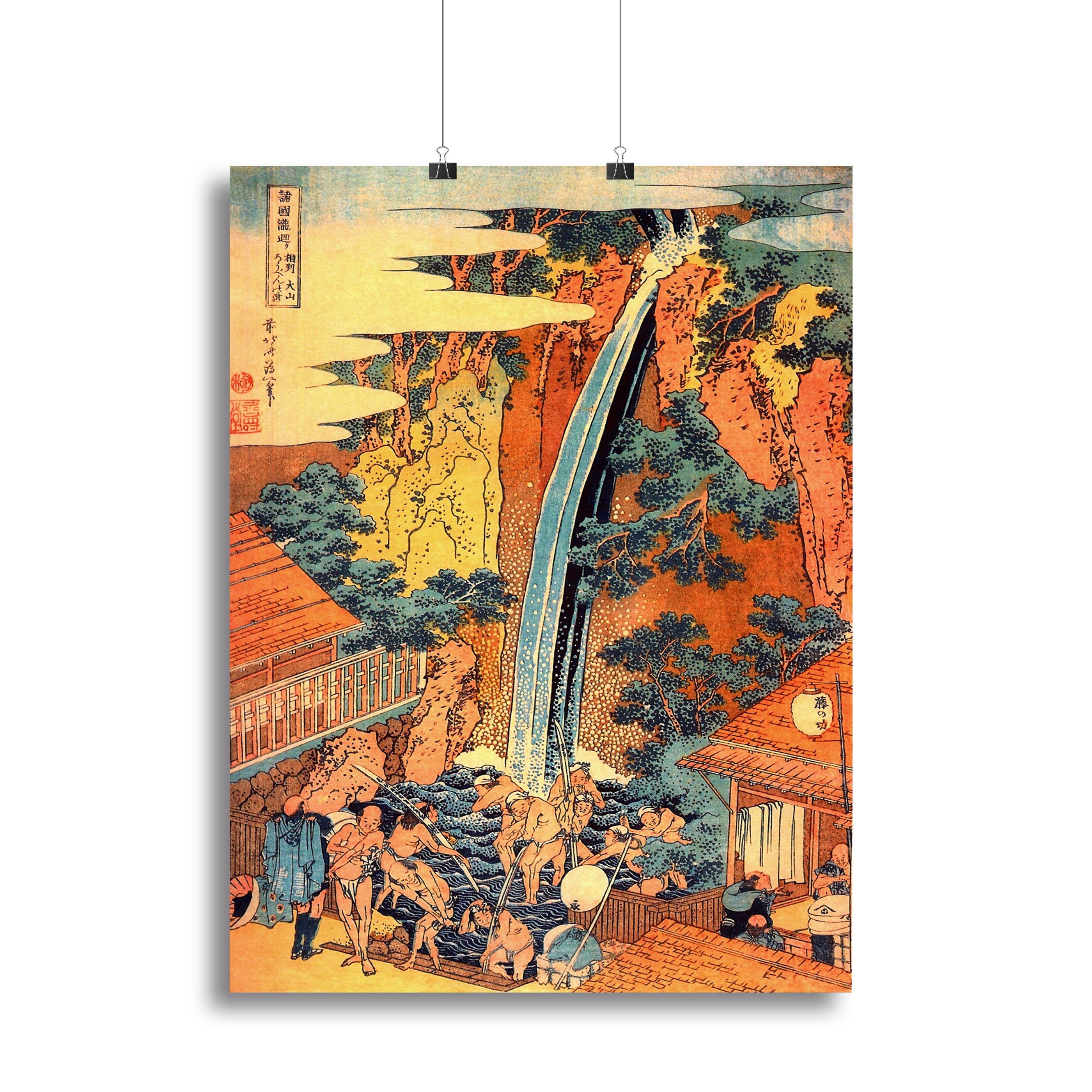 Waterfalls in all provinces 2 by Hokusai Canvas Print or Poster