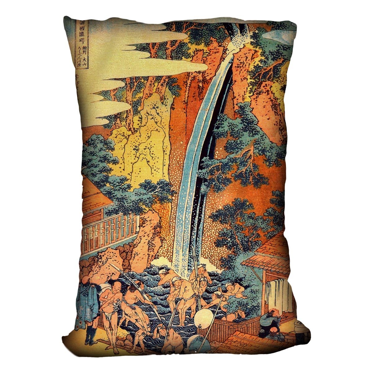 Waterfalls in all provinces 2 by Hokusai Throw Pillow