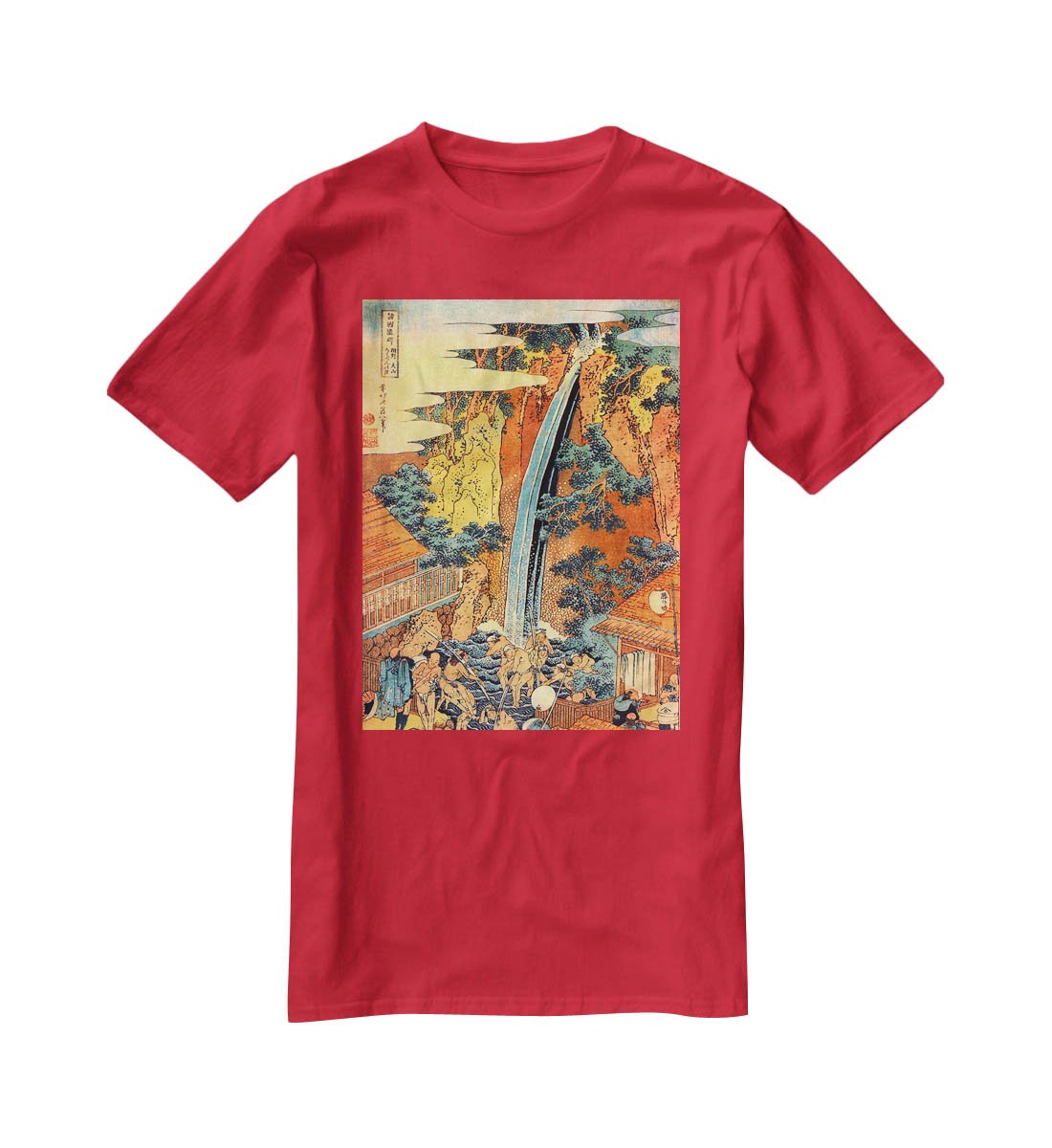 Waterfalls in all provinces 2 by Hokusai T-Shirt - Canvas Art Rocks - 4