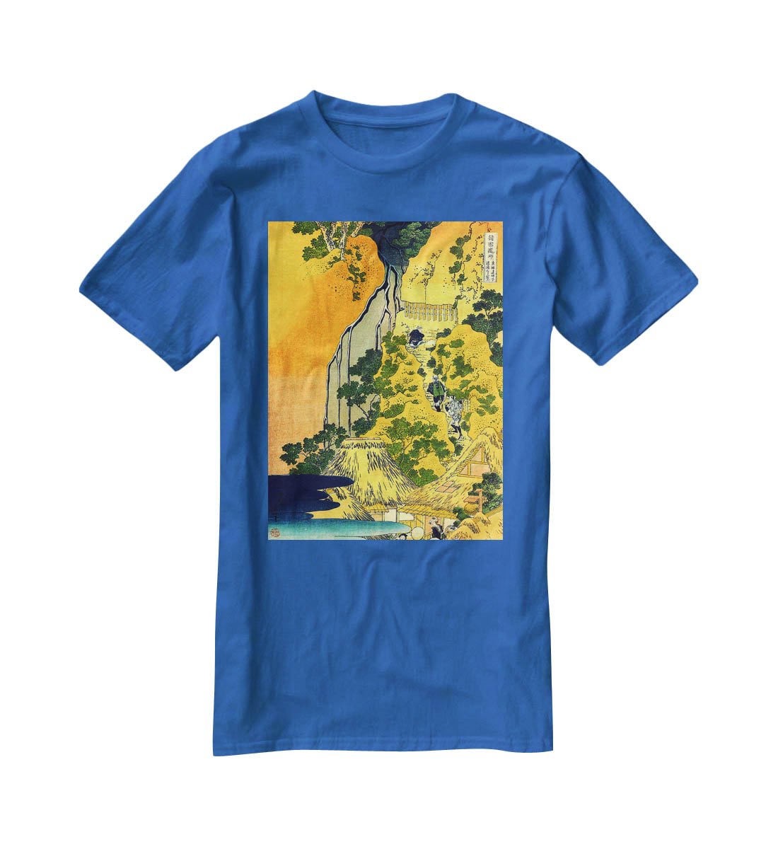 Waterfalls in all provinces by Hokusai T-Shirt - Canvas Art Rocks - 2