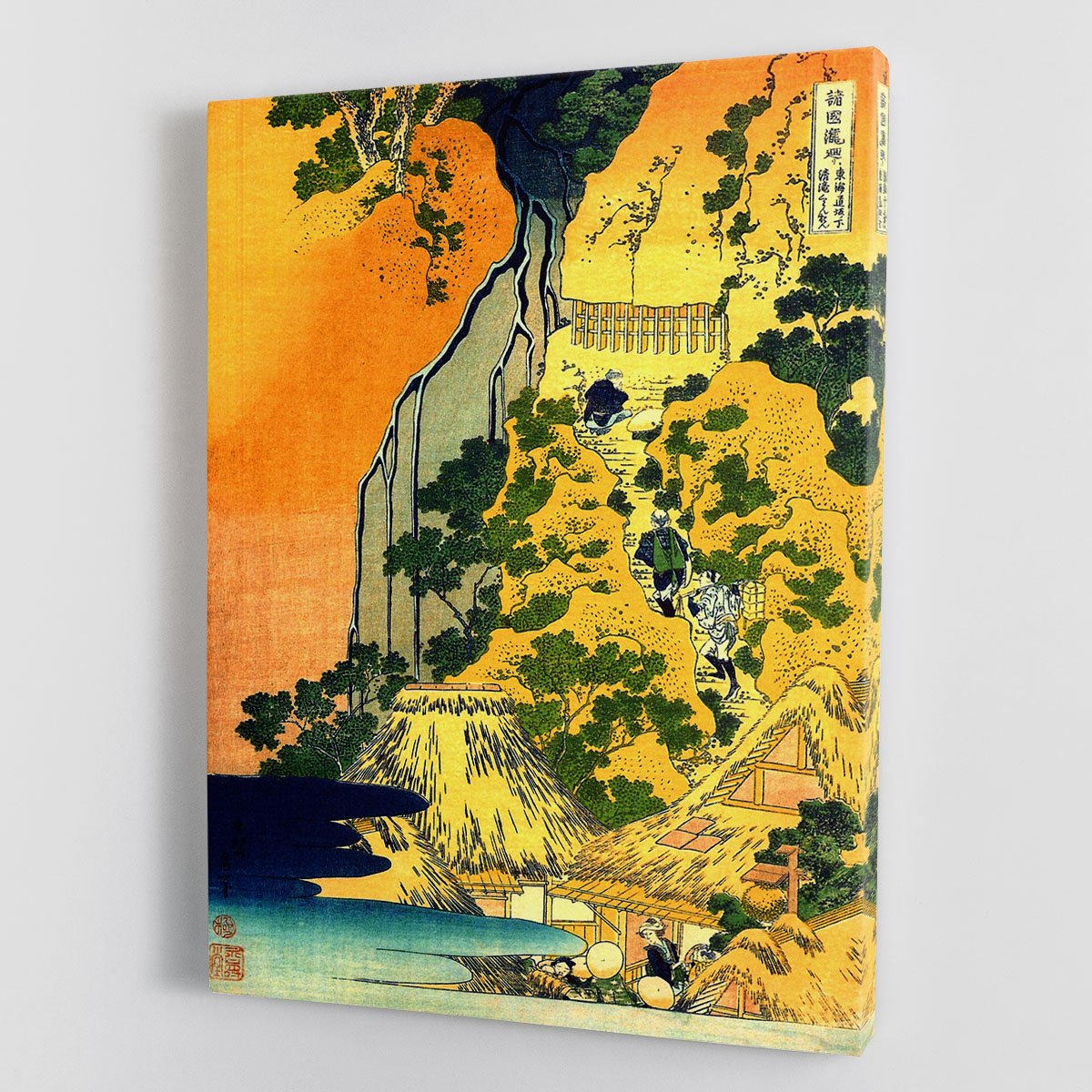 Waterfalls in all provinces by Hokusai Canvas Print or Poster