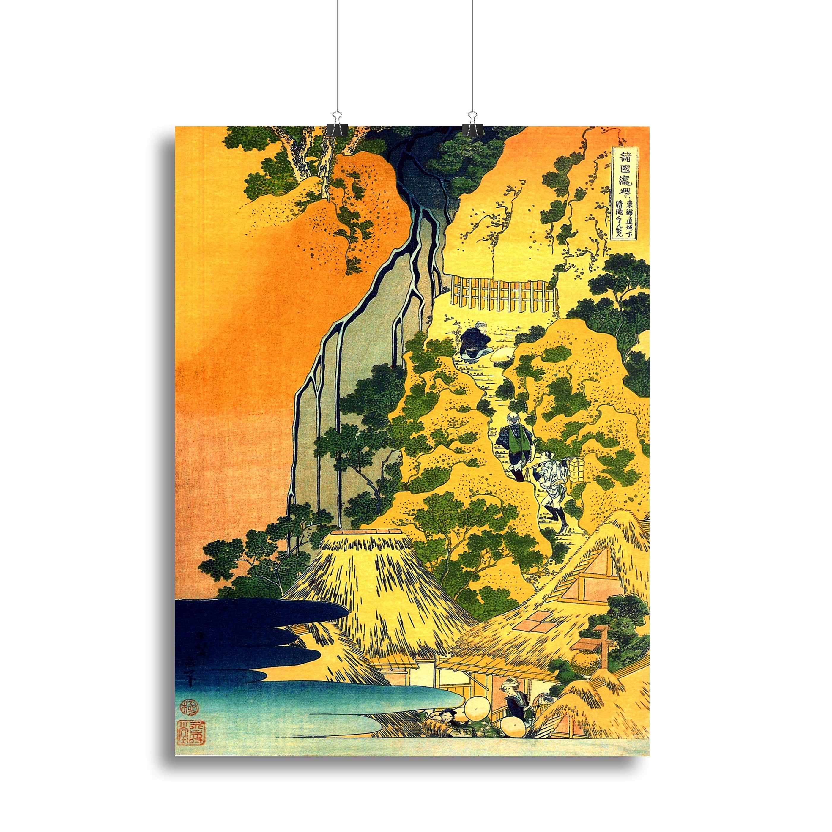 Waterfalls in all provinces by Hokusai Canvas Print or Poster