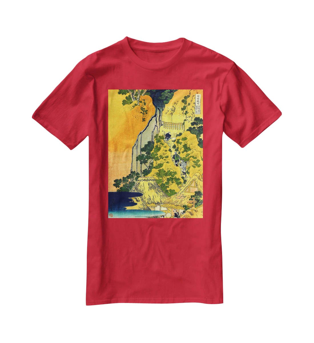 Waterfalls in all provinces by Hokusai T-Shirt - Canvas Art Rocks - 4