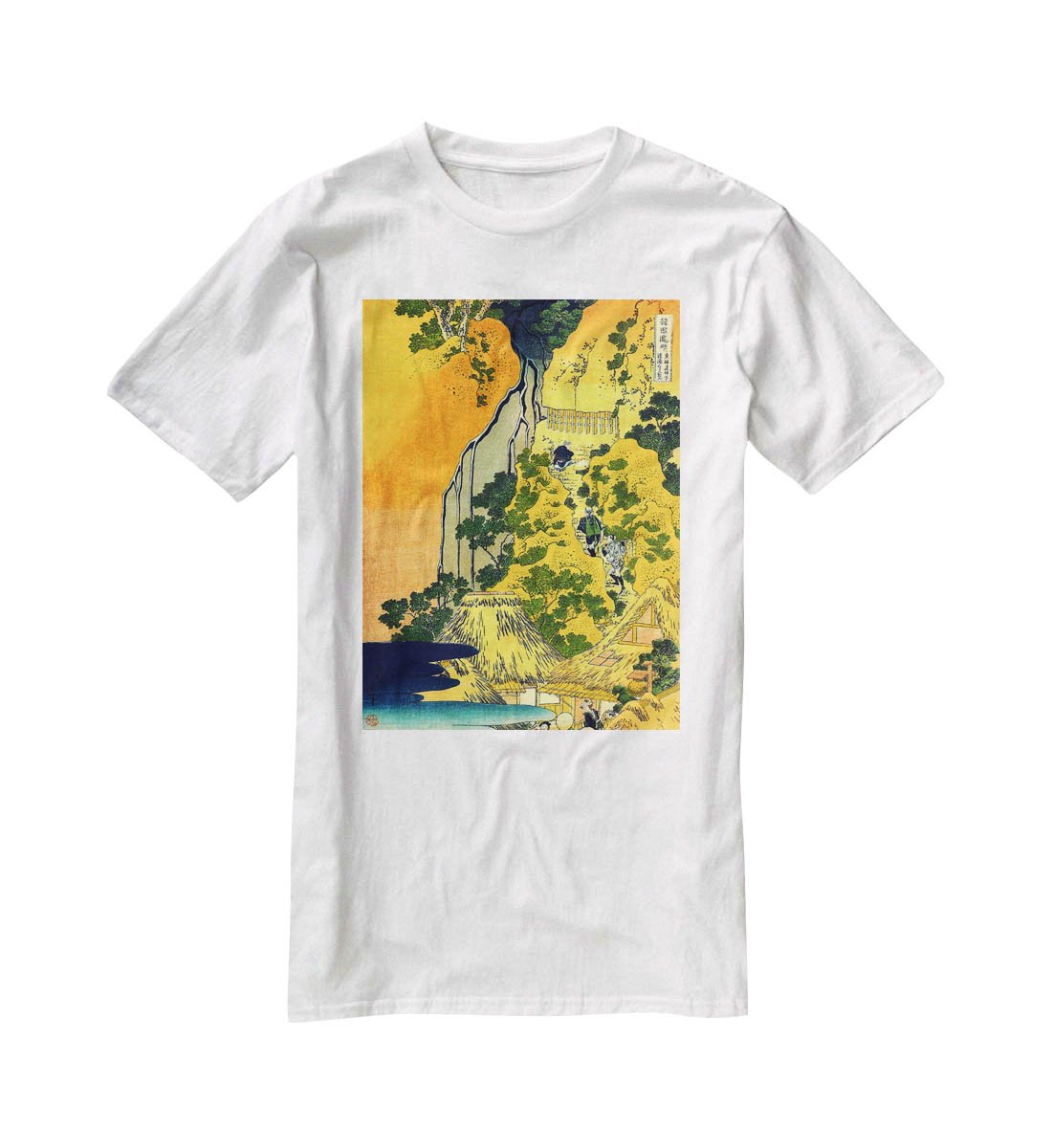 Waterfalls in all provinces by Hokusai T-Shirt - Canvas Art Rocks - 5