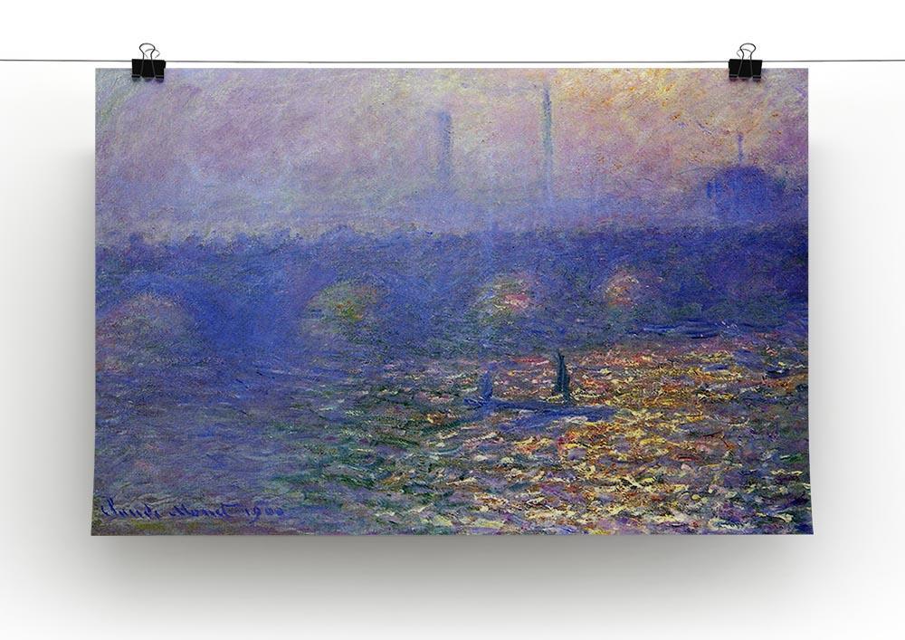 Waterloo Bridge by Monet Canvas Print & Poster - Canvas Art Rocks - 2