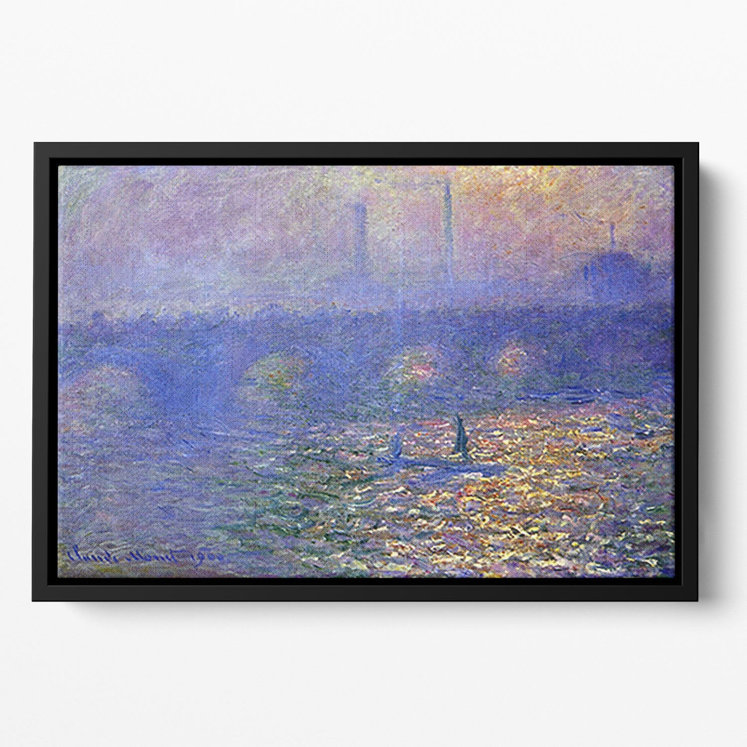 Waterloo Bridge by Monet Floating Framed Canvas