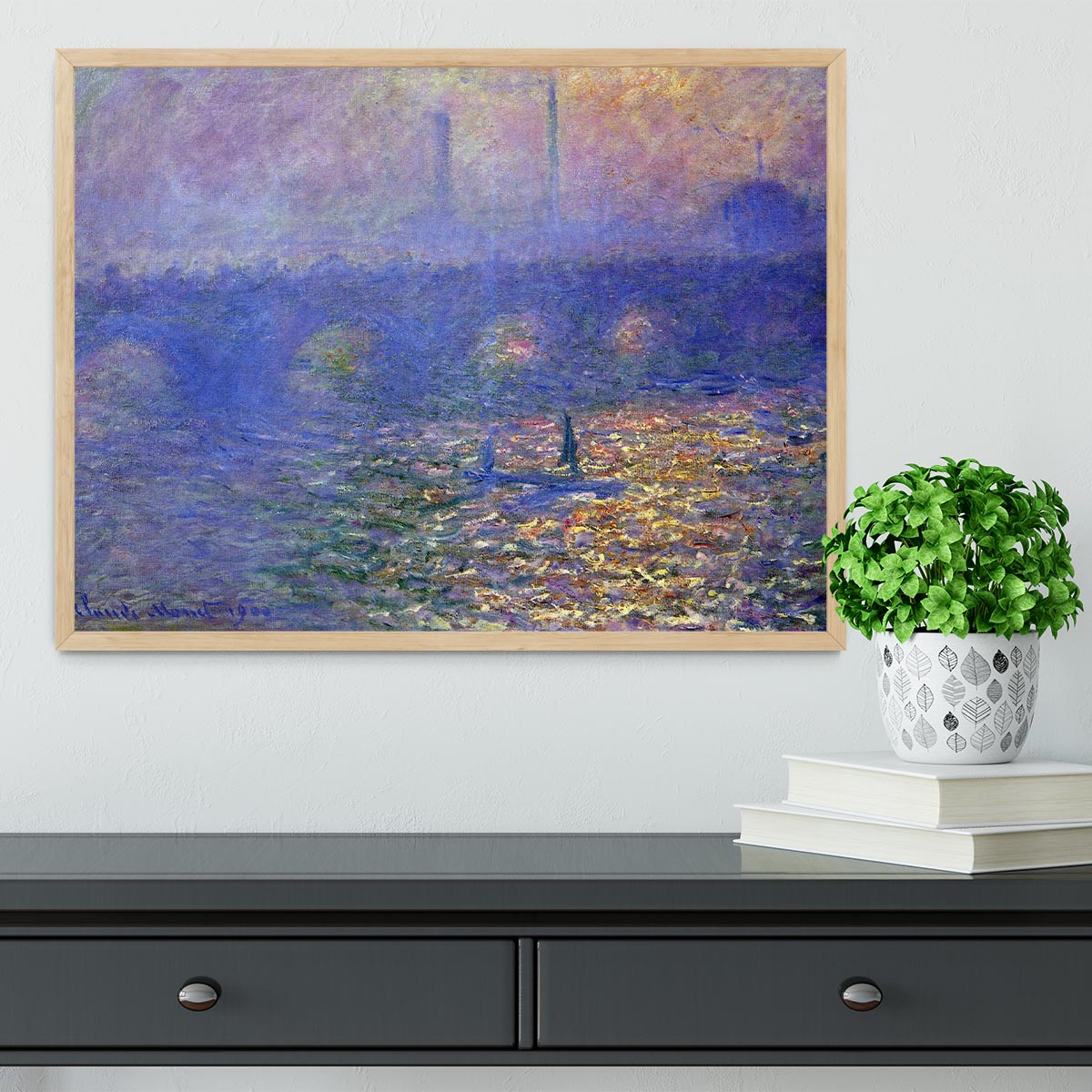 Waterloo Bridge by Monet Framed Print - Canvas Art Rocks - 4