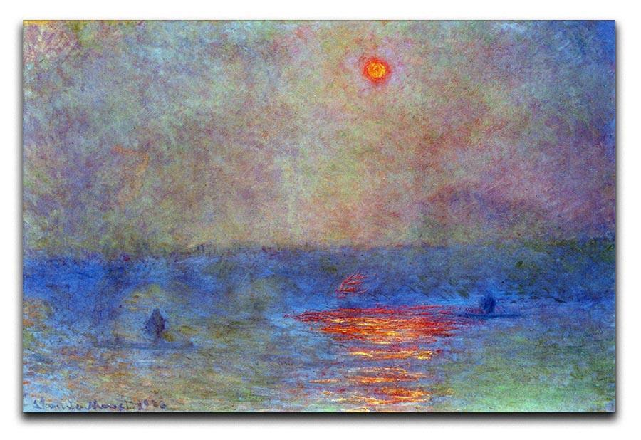 Waterloo Bridge the sun in the fog by Monet Canvas Print & Poster  - Canvas Art Rocks - 1