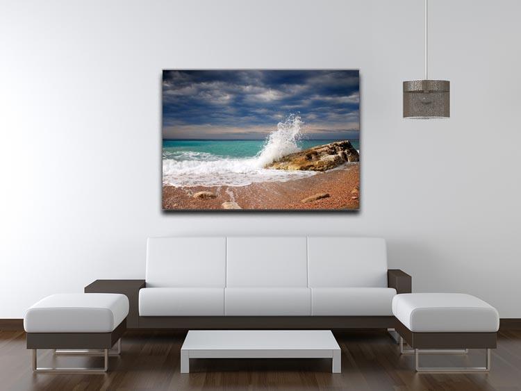 Wave crash on the stone Canvas Print or Poster - Canvas Art Rocks - 4