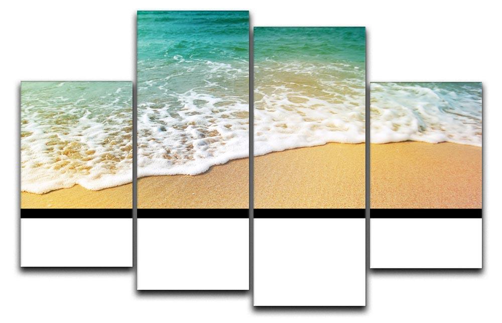 Wave of sea water and sand 4 Split Panel Canvas - Canvas Art Rocks - 1